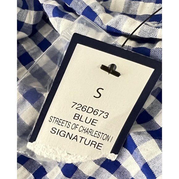 Crown & Ivy Womens Dress Size S Blue Check Streets of Charleston NWT B5 - Picture 7 of 7